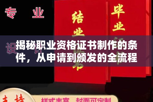 塔河揭秘职业资格证书制作的条件，从申请到颁发的全流程解析