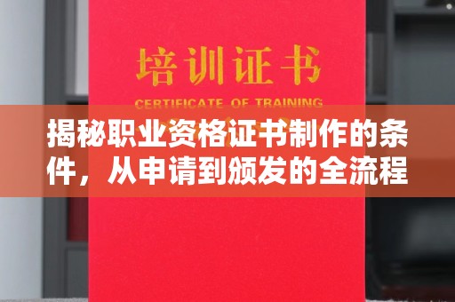 塔河揭秘职业资格证书制作的条件，从申请到颁发的全流程解析